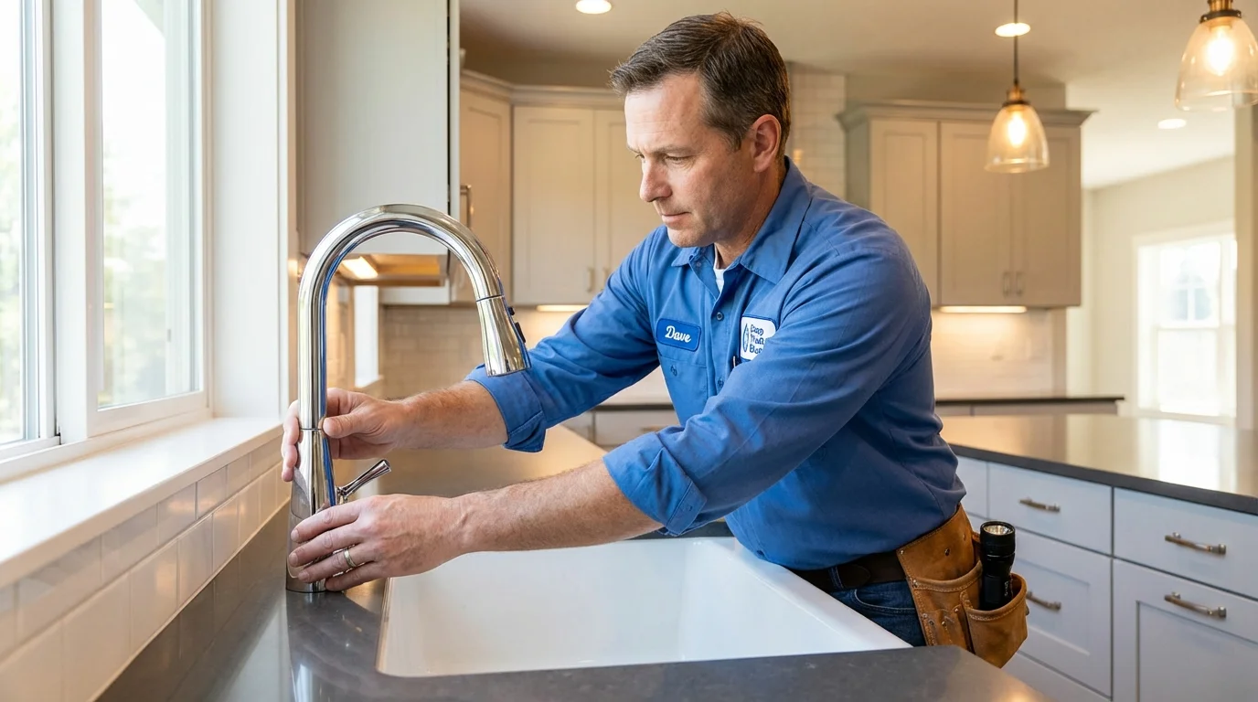 Kitchen faucet installation by Johns Plumbing LLC in Louisburg
